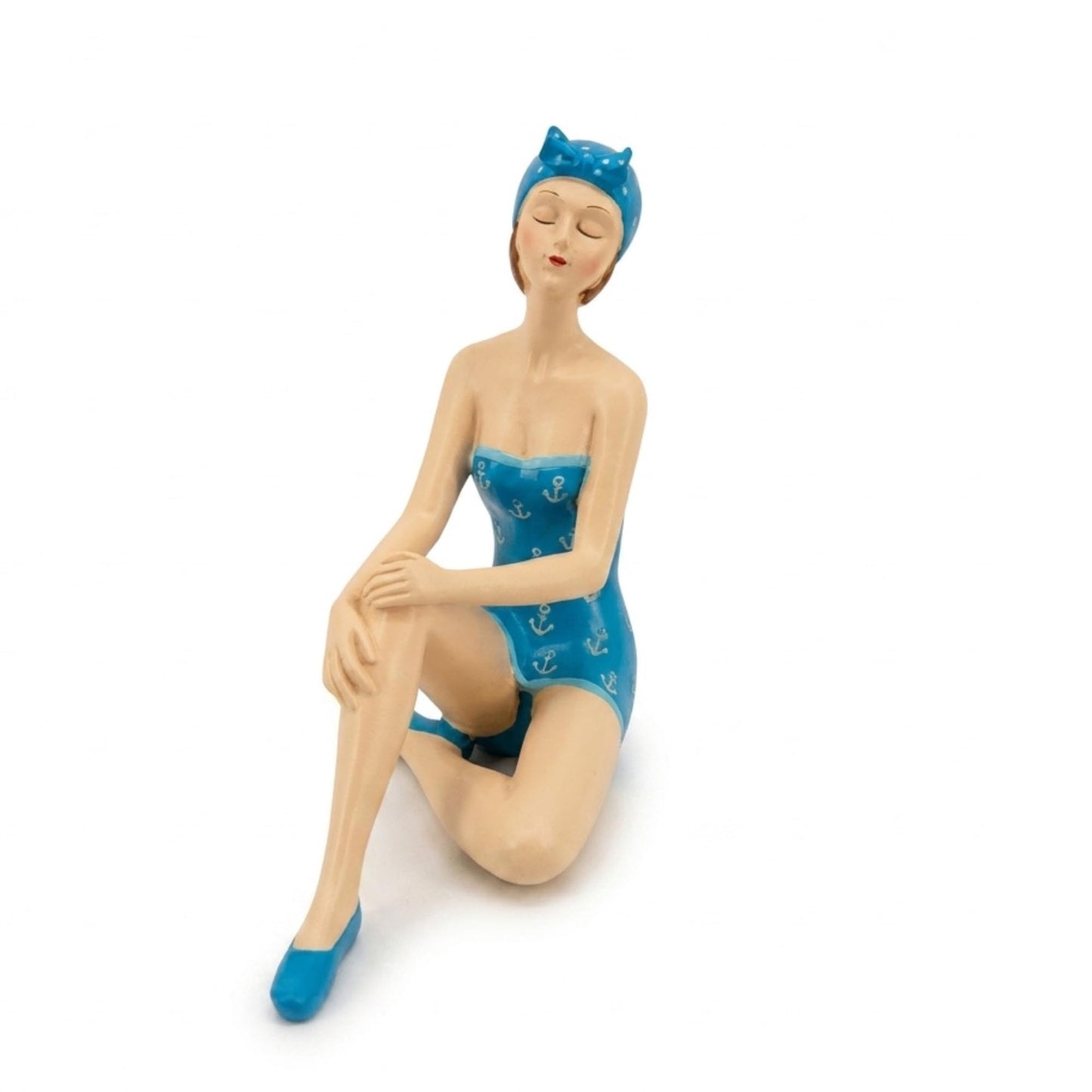 The Bridge Collection Decorative Beach Lady Figurine – Nautical Coastal Accent with Retro Bathing Beauty Style – Gift for Beach House and Poolside Decor