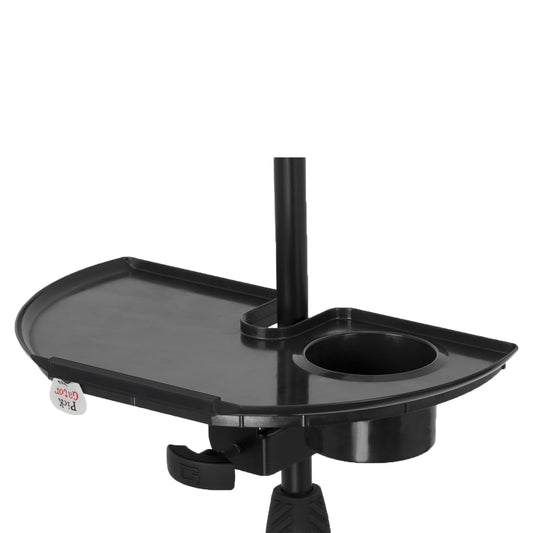 Gator Frameworks Microphone Stand Accessory Tray with Drink Holder and Guitar Pick Tab, 12" x 7" (GFW-MIC-ACCTRAY)