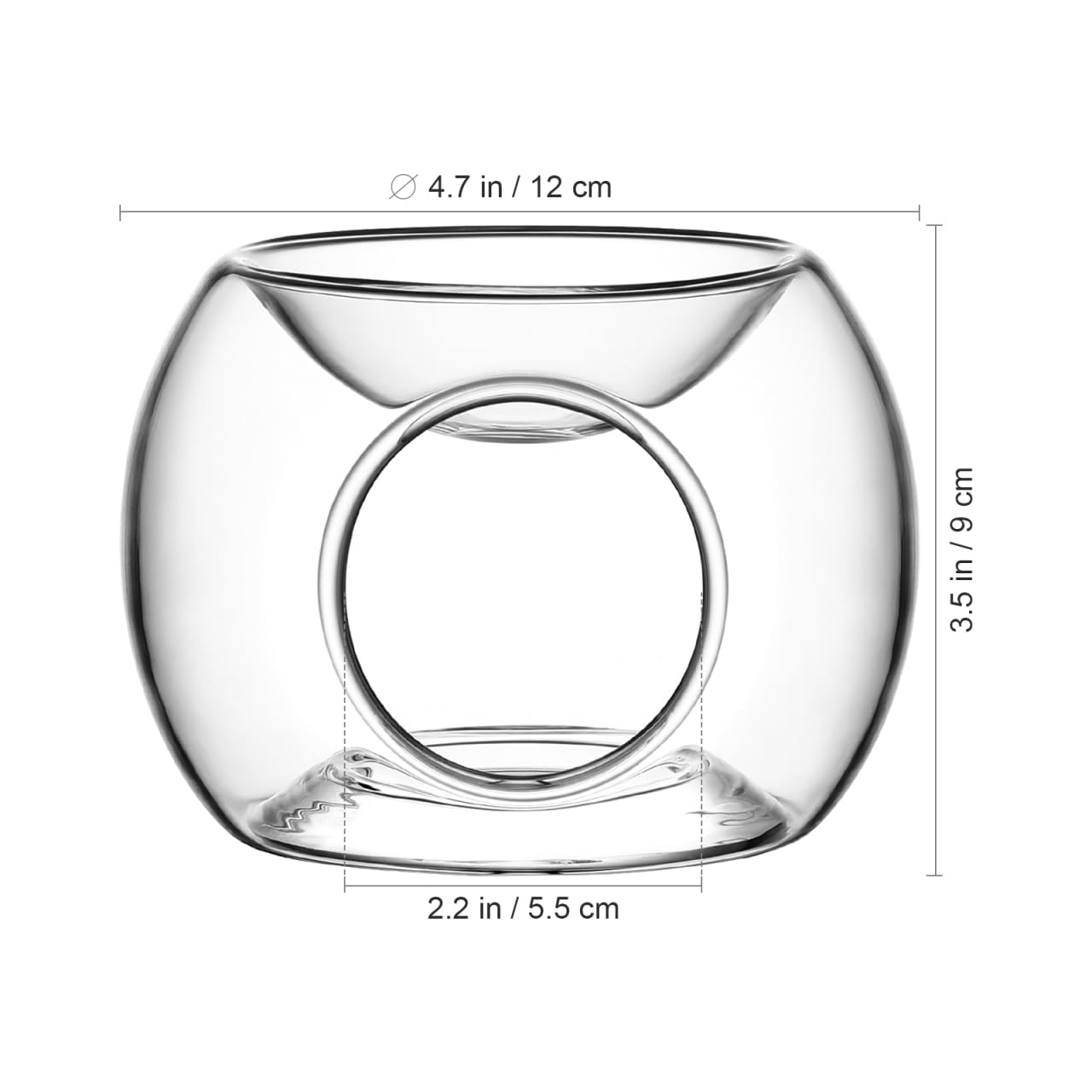 Clear Candle Holder, Glass Tealight Holder Essential Wax Melts Burner Oil Diffuser Furnace Essential Oil Burner for Home Christmas