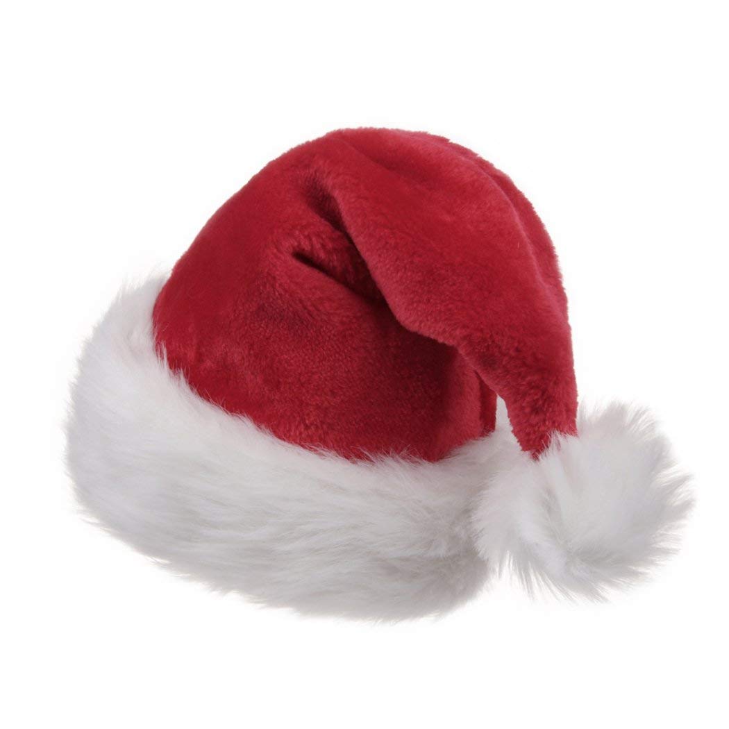 B-Land Unisex-Adult's Santa Hat, Christmas Hats for Adults Women Men Extra Thicken Xmas Holiday Hat with Comfort Liner Red 1 PC