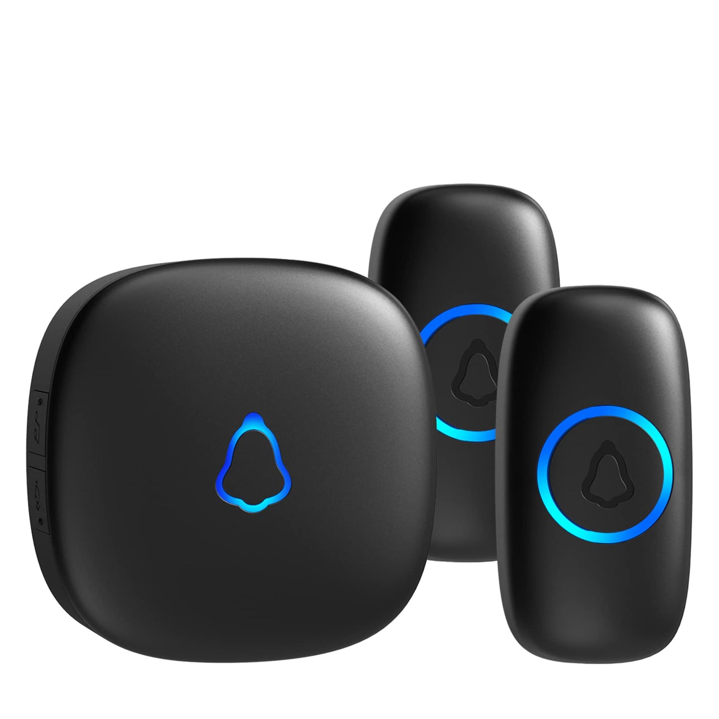 SECRUI Wireless Doorbell, Easy installation, Waterproof, Adjustable Volume, 58 Chimes, Colorful LED, 1000Ft Range, M520+F55, Black