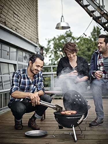 Weber Smokey Joe Premium Charcoal Barbecue/Portable Design, Porcelain-Enamelled Lid & Bowl, 37 cm Cooking Surface, Tuck-N-Carry Handle, Black