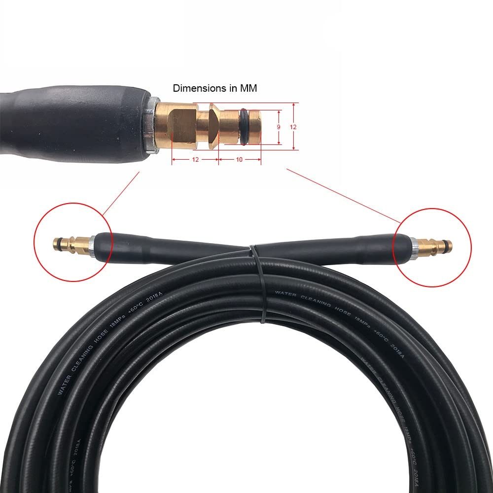 High Pressure Washer Replacement Hose for Karcher K2 K3 K4 K5 K6 K7 High Pressure Cleaner Hose, Click Type Plug Quick Connector and Release