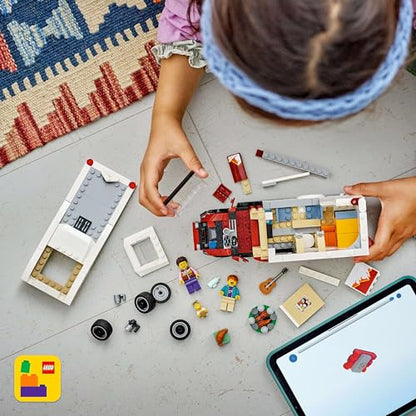 LEGO City Holiday Adventure Camper Van Toy - Creative Building Toys for 6+ Year Old Boys & Girls - Includes 3 Minifigures & Accessories - Gift Ideas for Birthdays & Holidays - 60454