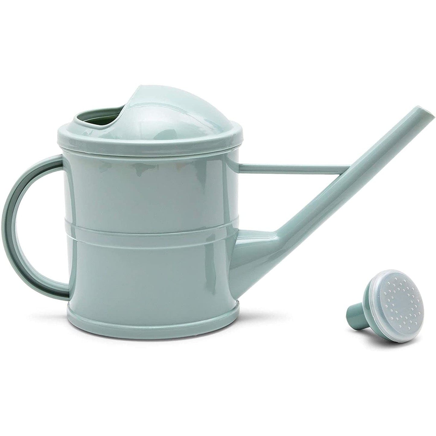 Small Mint Green Plastic Watering Can with Long Spout Sprinkler Head for Garden, Indoor and Outdoor Plants, Flowers (0.4 Gallon)