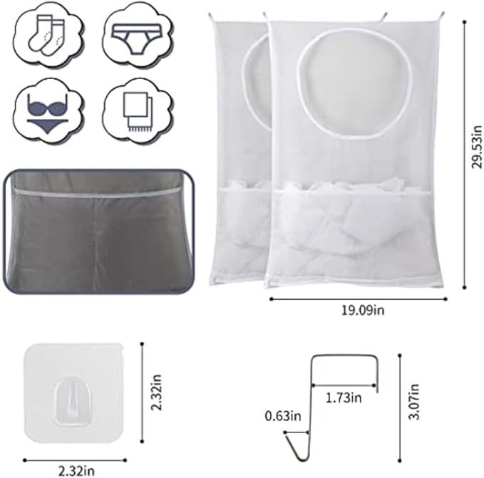 Hanging Laundry Hamper, Over The Door Laundry Hamper, Mesh Hanging Laundry Bag