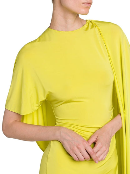 Stella McCartney, Asymmetric Jersey Minidress, 40 (4-6), Lime