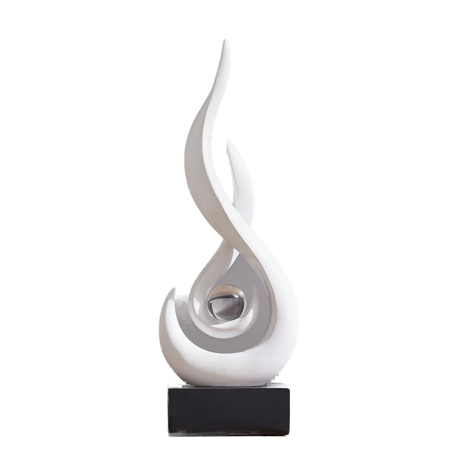XGZY Flame Sculpture: Resin Flame Shaped Art Decoration, Decor for Home, Wine Rack, Office, Bookshelf (White)