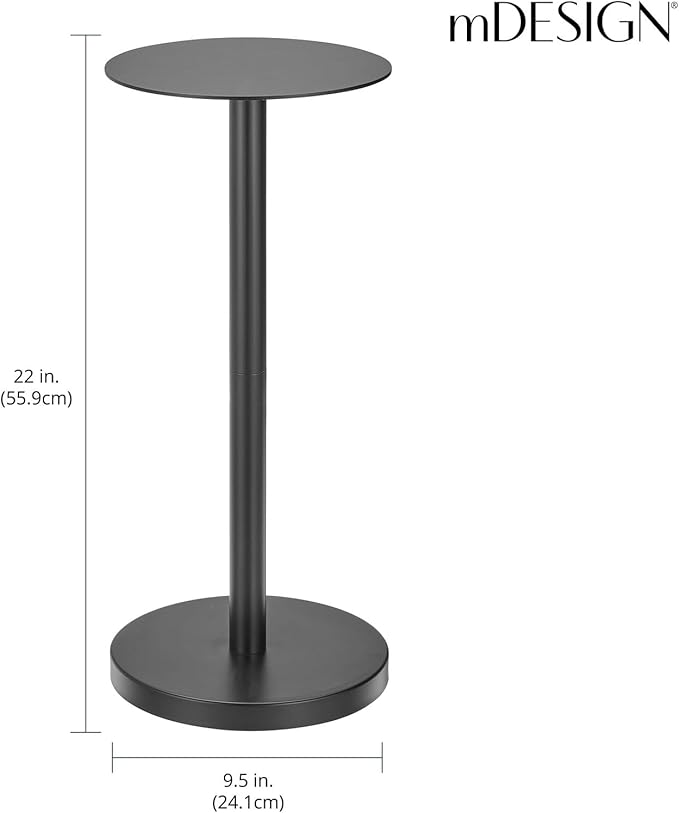 mDesign Glass Top Side/End Drink Table