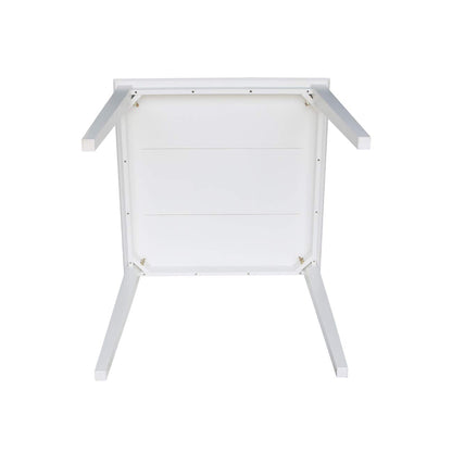 Solid Wood Counter Height Dining Table, 36 Inch High, White