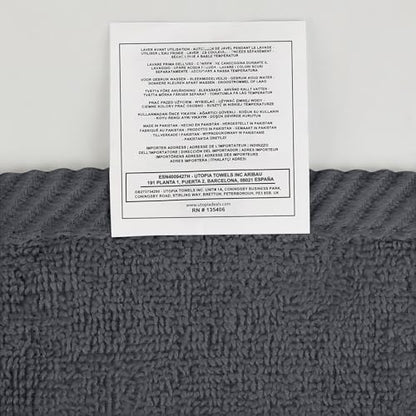 Utopia Towels - Premium Hand Towels - 100% Combed Ring Spun Cotton, Ultra Soft and Highly Absorbent, Extra Large Thick Hand towels 41 x 71 cm, Hotel & Spa Quality Hand Towels (6-Pack) (Grey)