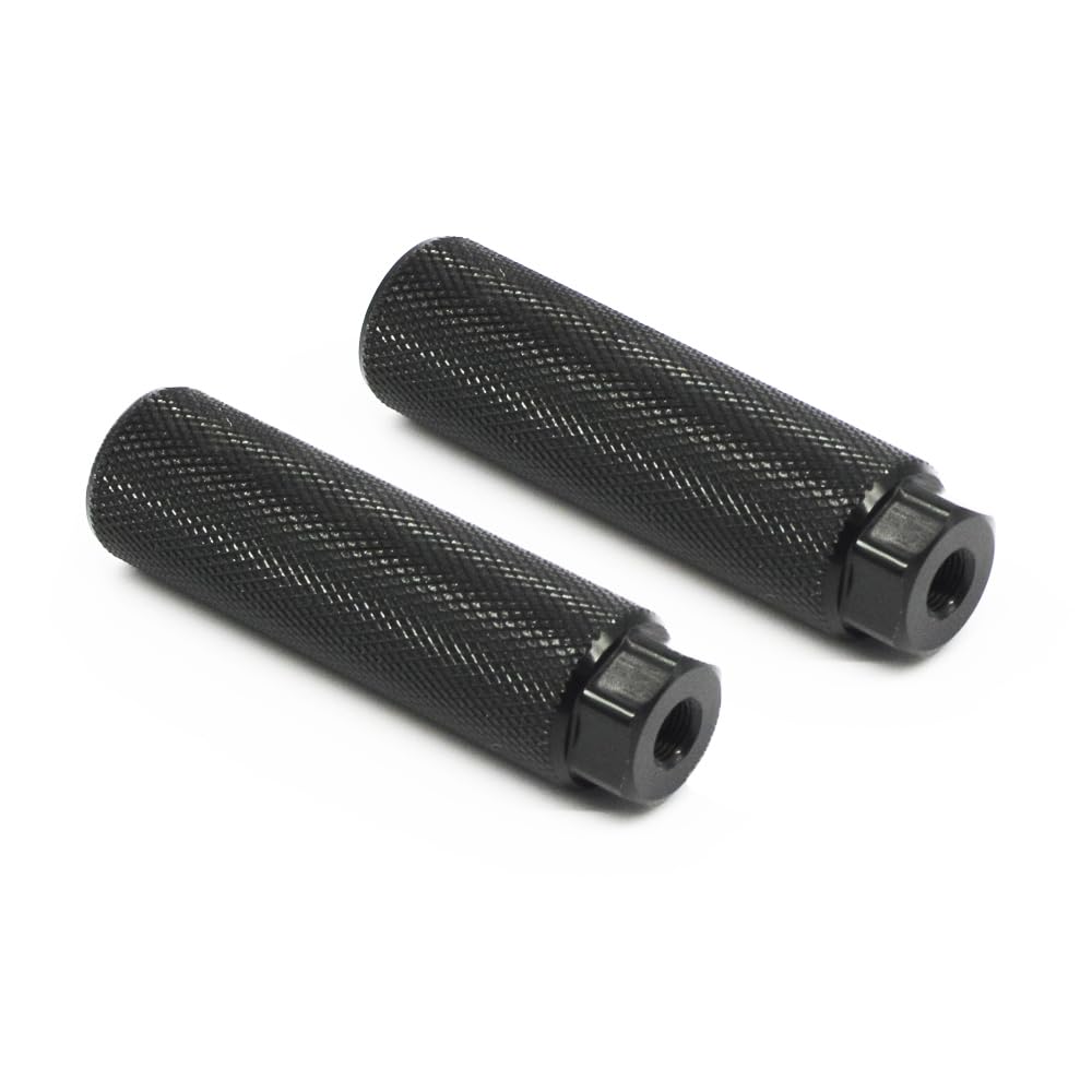 KINSPORY 4PC Bike Pegs for 3/8 inch Axles, Aluminum Alloy Anti-Skid BMX Bicycle Pegs for Mountain Bike Backseats Stands Cycling Rear Stunt Pegs - Black