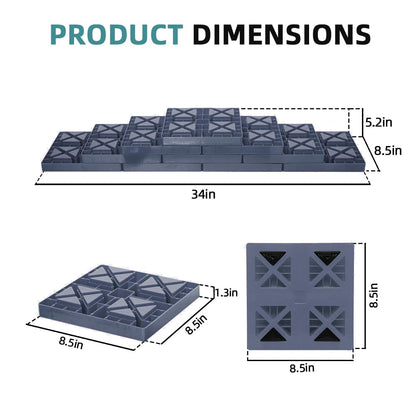 GarfatolRv Heavy Duty RV Leveling Blocks 10 Pack, Interlocking Camper Levelers with Non-Slip Surface, Stackable Jack Pads for RV, Trailer & Camper, Includes Carry Storage Bag, Gray