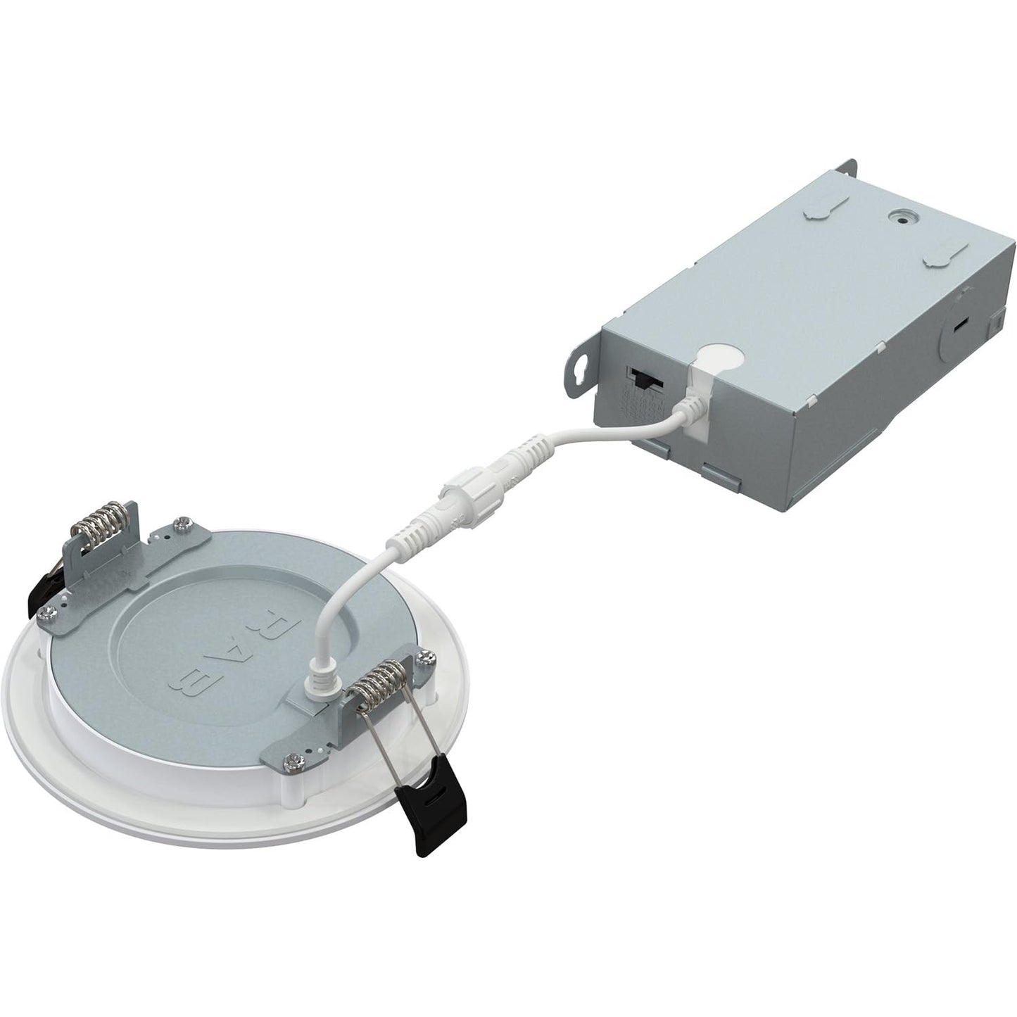 RAB Lighting WFRL-Field-Adjustable Edge-Lit LED Downlight-Canless Wafer Design-Black/White Trim-5CCT Selectable 2700K-5000K-90 CRI-Wet Rated/Dimmable for Modern Ceilings (WFR34-4B/BP - 12 Pack)