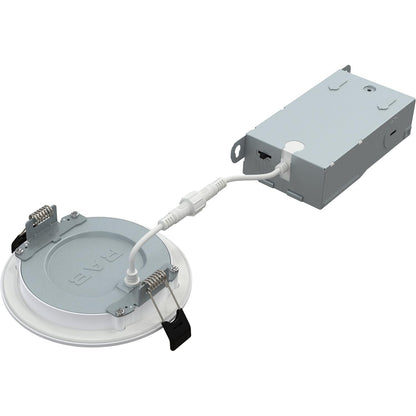 RAB Lighting WFRL-Field-Adjustable Edge-Lit LED Downlight-Canless Wafer Design-Black/White Trim-5CCT Selectable 2700K-5000K-90 CRI-Wet Rated/Dimmable for Modern Ceilings (WFR34-4B/BP - 12 Pack)