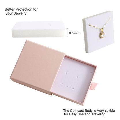 40Pcs Pearlescent Pink Small Jewelry Boxes 3.54×3.54×1.26in Cardboard Jewelry Gift Boxes Jewelry Packaging for Small Business for Necklace Ring Bracelet Earring Display Box