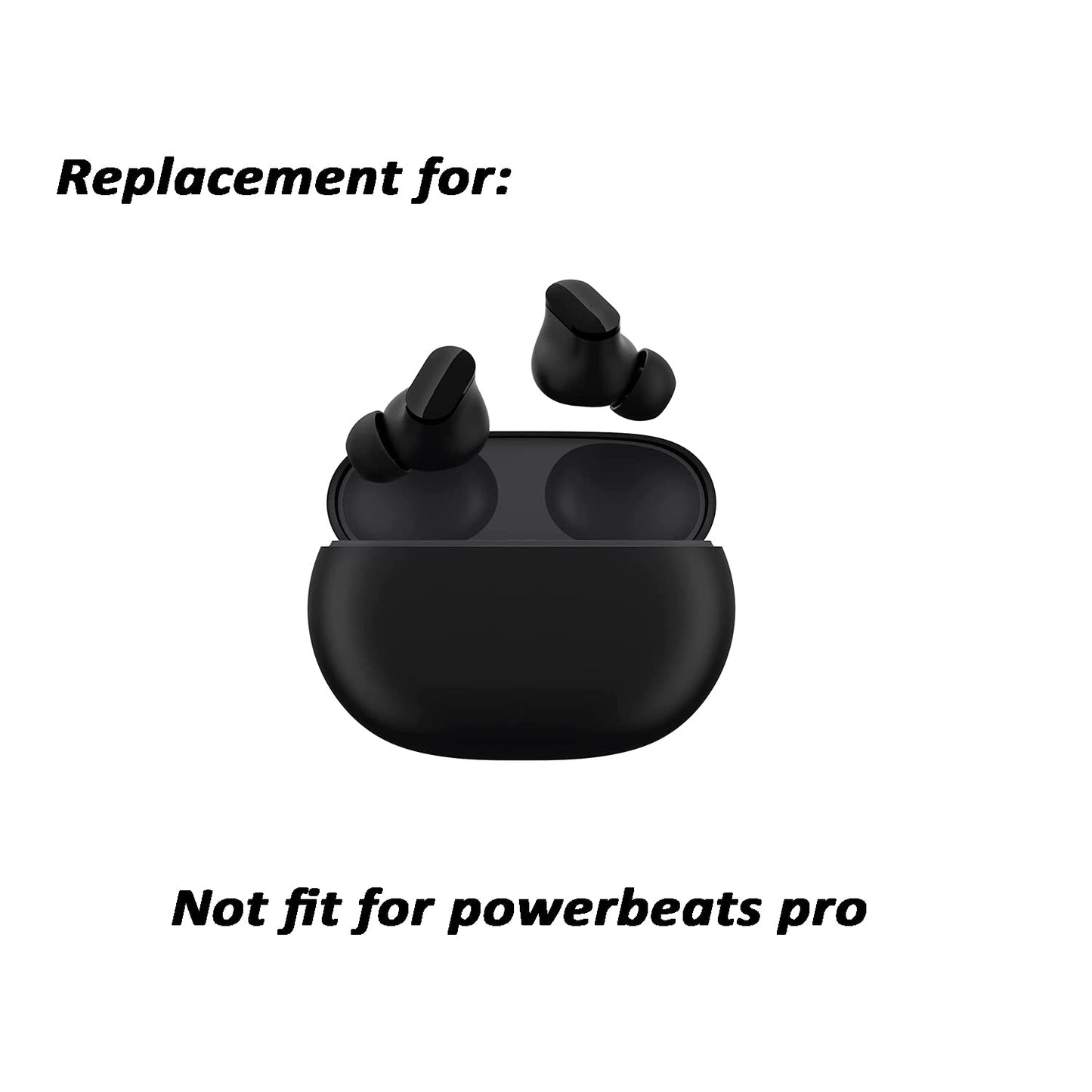 Replacement Silicone Tips Earbuds Buds Eartips Set for Beats Studio Buds Earphone Headphones,6 Pairs (Black)