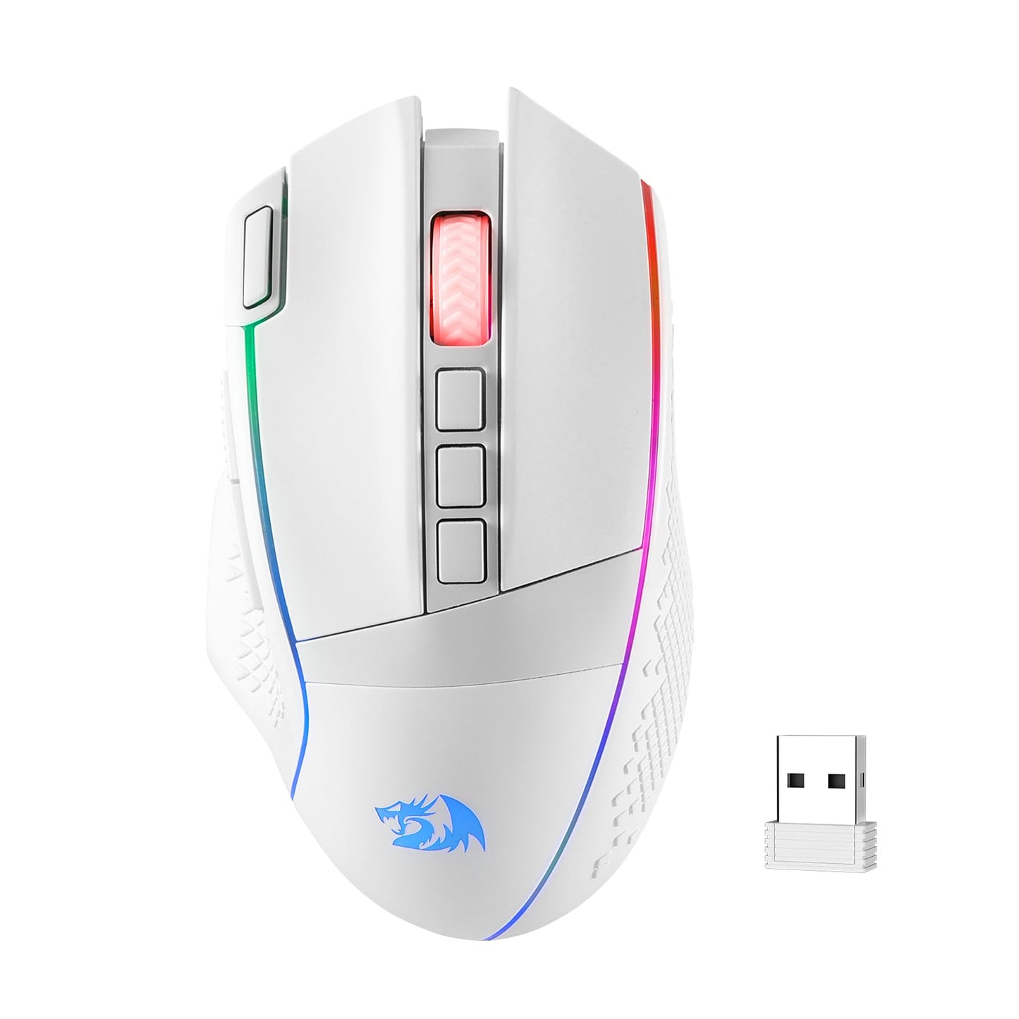 Redragon M810 Pro Wireless Gaming Mouse, 10000 DPI Wired/Wireless Gamer Mouse w/Rapid Fire Key, 8 Macro Buttons, 45-Hour Reliable Power Capacity and RGB Backlit for PC/Mac/Laptop