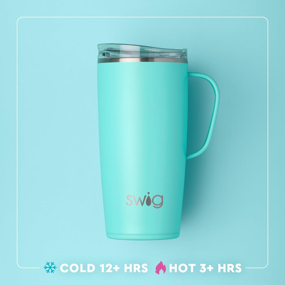 Swig Life 22oz Travel Mug, Insulated Tumbler with Handle and Lid, Travel Coffee Mug, Cup Holder Friendly, Stainless Steel 22 oz Tumbler, Nutcracker Insulated with Lid (Sugar Plum Soldiers)