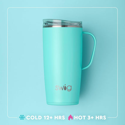 Swig Life 22oz Travel Mug, Insulated Tumbler with Handle and Lid, Travel Coffee Mug, Cup Holder Friendly, Stainless Steel 22 oz Tumbler, Nutcracker Insulated with Lid (Sugar Plum Soldiers)