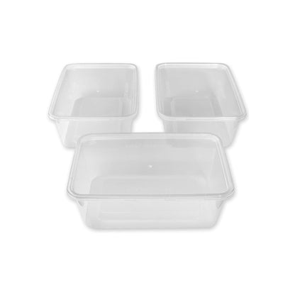 We Can Source It Ltd 50 x 500ml Plastic Microwave & Freezer Safe Food Containers with Lids - BPA-Free, Reusable, Takeaway Meal Prep Containers - Catering Grade Food Storage Boxes for Home & Business