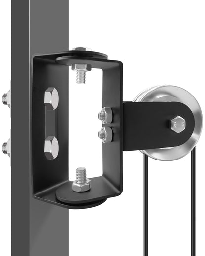 JUFZQO Upgrade Heavy-Duty Cable Pulley System Fit for Squat Racks, Gym Pulley Blocks Fits 2×2 and 3×3 Inch Power Racks, 180° Rack Mounted Swivel Pulley Fit for Home Gyms and LAT Pulley System