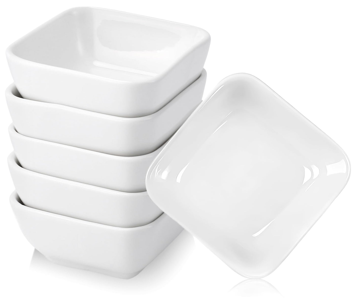 IJRPLM 6 Pack Ceramic Dip Bowls, 3 Oz Small Dipping Bowl, White Ceramic Dip Bowls Set, Porcelain Dipping Sauce Bowl, Soy Sauce Dishes for Soy Condiment BBQ Ketchup Sushi
