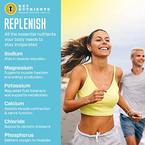 Key Nutrients Electrolytes Powder - Multivitamin & Minerals Electrolytes - 90 Servings of Refreshing Lemonade - Hydration Powder - Supercharged Rehydration Sachets with 16 Vitamins & Minerals