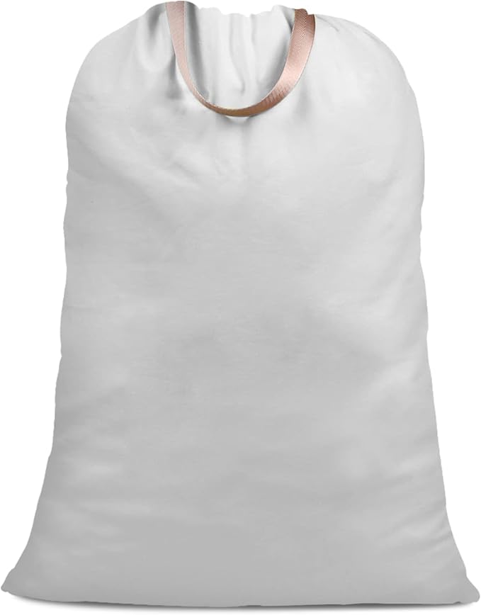 Cotton Canvas Laundry Bag with Handles & Drawstring Straps, Heavy Duty Extra