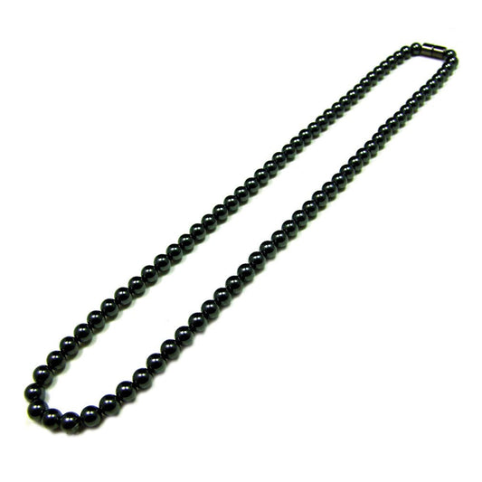 Accents Kingdom Men's Magnetic Hematite Therapy & Healing Stone with Round Beads Necklace, 18"