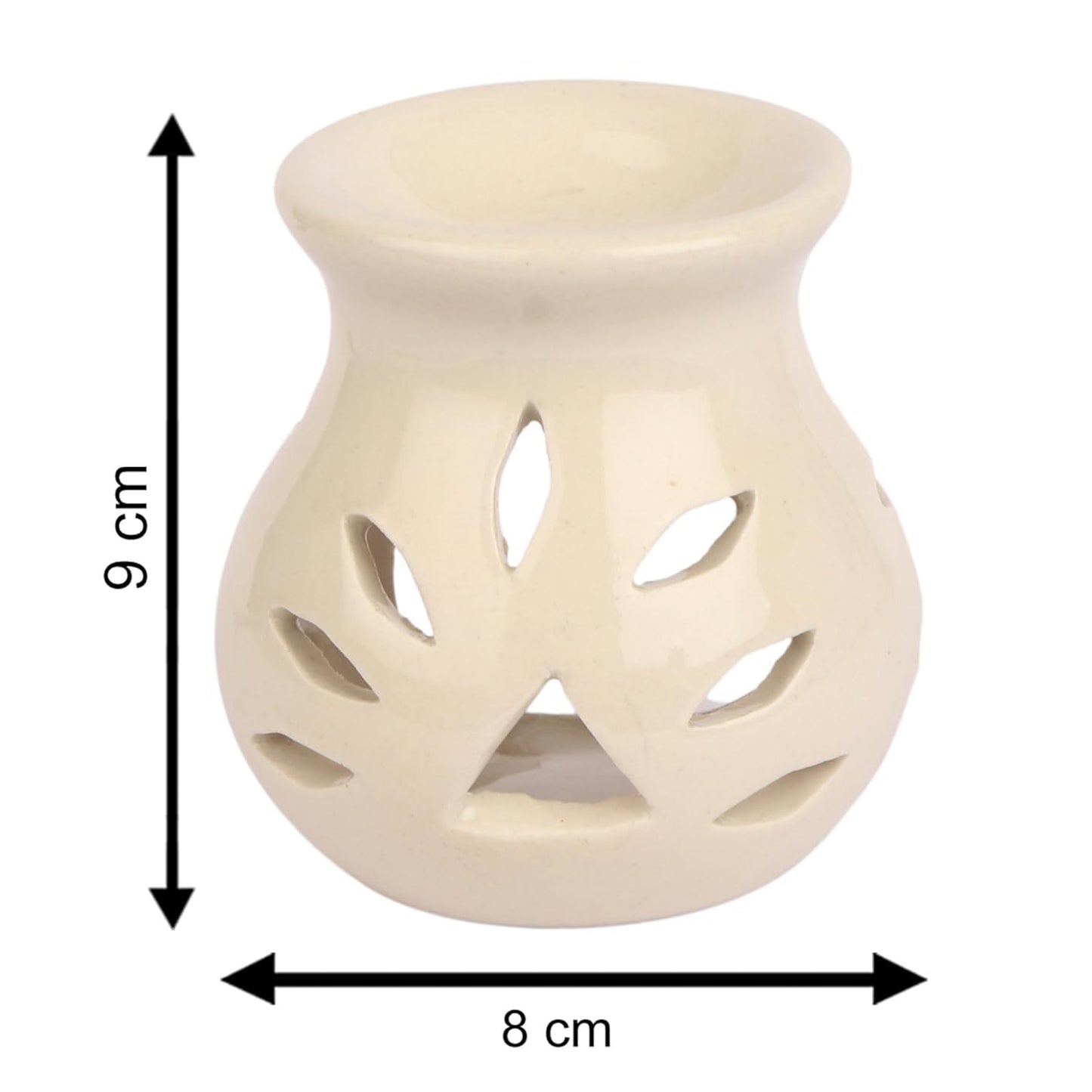 Ceramic Essential Oil Burner and Wax Melt Warmer, Aromatherapy Aroma Diffuser, Candle Tealight Holder Home Bedroom Decor Christmas Housewarming Gift 9x8x7 cm
