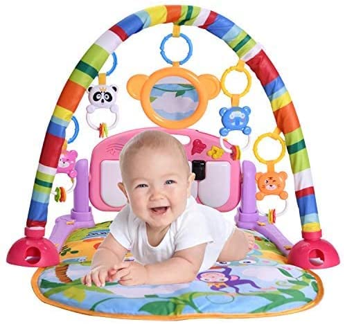 Large Baby Play Mat -Kick and Play Piano Gym -Activity Mats for Infants -Tummy Time-Educational Toys for 0-6-12-18Month+Boys and Girls
