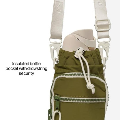 Thread Wallets Aqua Sling - Carry Your Water Bottle with Pockets for Cash, Phone, and Keys (Olive)