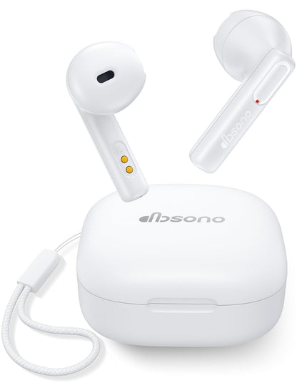 True Wireless Earbuds Bluetooth Headphones: Ultra-Lightweight Bluetooth Earbuds for All-Day Comfort, Waterproof TWS Ear Buds with Mic, 25H Playtime, Earphones for iOS/Android, Work, Commute, Study