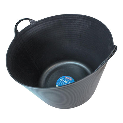Faithfull Flex Tub – Multi-Purpose & Durable Flexible Bucket for Garden, DIY, Building & Farming - 60L (13gl), Black