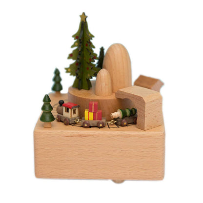 Takefuns Wooden Music Box Present Christmas Train Musical Box for Her,Musical Box Smart Castle Toy Birthday Present for Lover Friends and Children，Play Merry Christmas Song