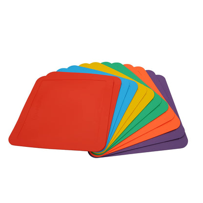 Eco Walker 12inch Flat Square Spot Marker Multi-Color Exercise Kids Floor Playmat (12pcs)