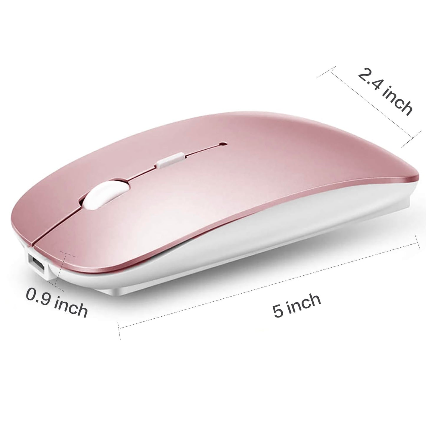 Bluetooth Wireless Mouse for Laptop mac MacBook ipad MacBook air MacBook pro pc Desktop Computer Windows Chromebook Notebook (Silver)