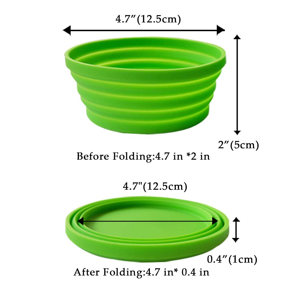 Ecoart Silicone Expandable Collapsible Bowl for Travel Camping Hiking, Blue (1 Pack)