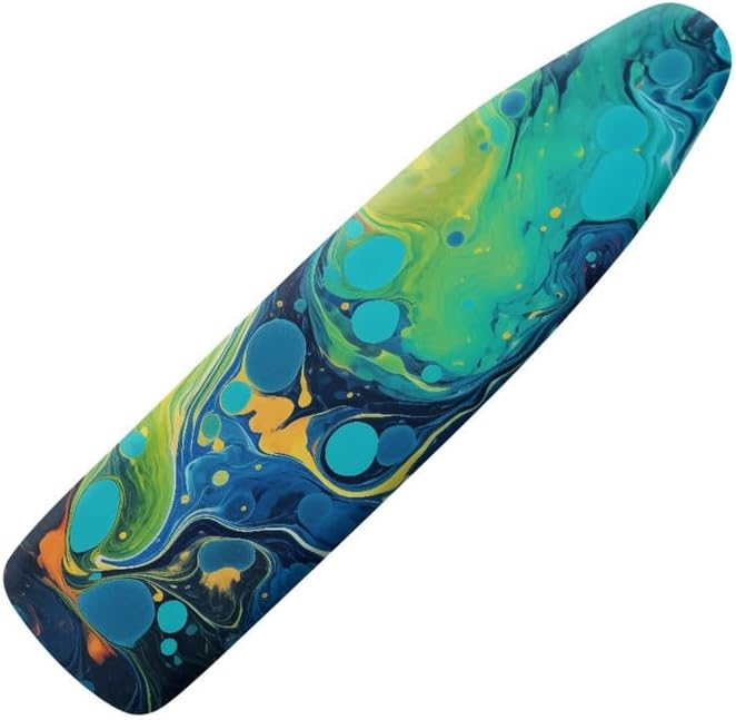 Turquoise Marble Fluid Steam Ironing Board Cover Green Blue Watercolor Splash