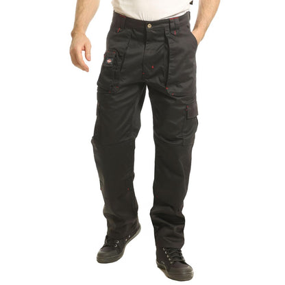 Lee Cooper LCPNT206 Workwear Mens Multi Pocket Easy Care Heavy Duty Knee Pad Pockets Safety Work Cargo Trousers Pants, Black, 36W/33L
