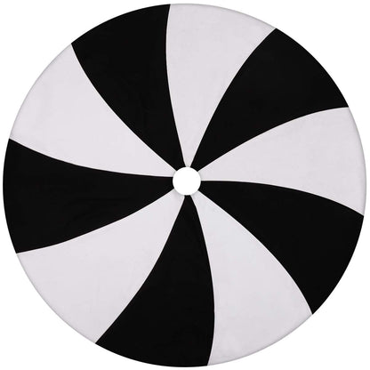 yuboo Black and White Tree Skirt, 48" Large Lollipop Tree Skirt for 6-7.5 FT Artificial Trees, Halloween Christmas Tree Decorations Ornaments, Spring Easter Holiday Party Xmas Tree Mat