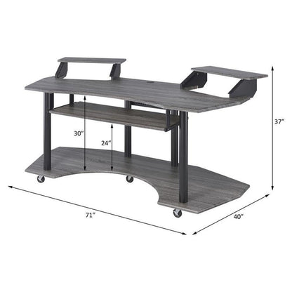 Acme Eleazar Wooden Music Recording Studio Desk in Black Oak