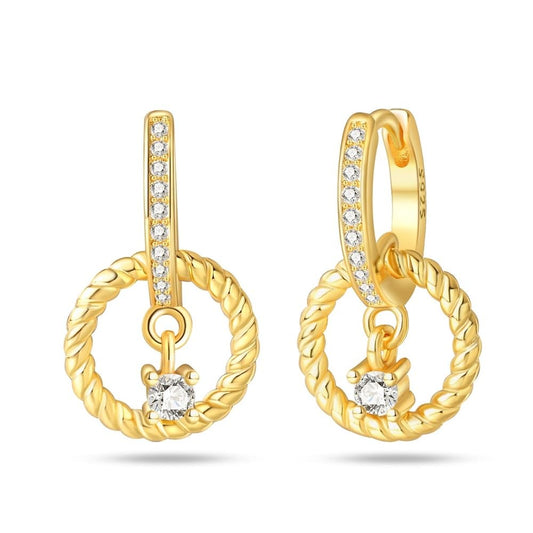 Cycuff 925 Sterling Silver Hoop Earrings Colorful Cubic Zirconia Jewelry Drop Earrings for Women Set Earring Presents for Her