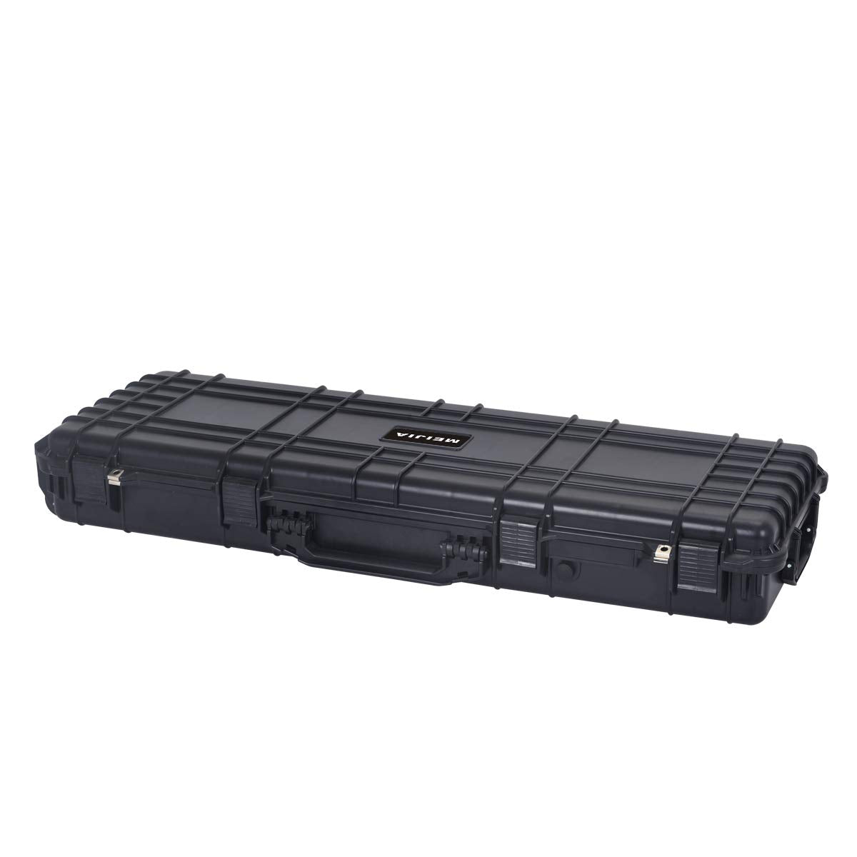 MEIJIA Portable Rolling Waterproof All Weather Hard Rifle Case With Wheels,Customized Fit Foam Inserted,Soft Grip Handle,44.37x15.98x6.1inches (Black)