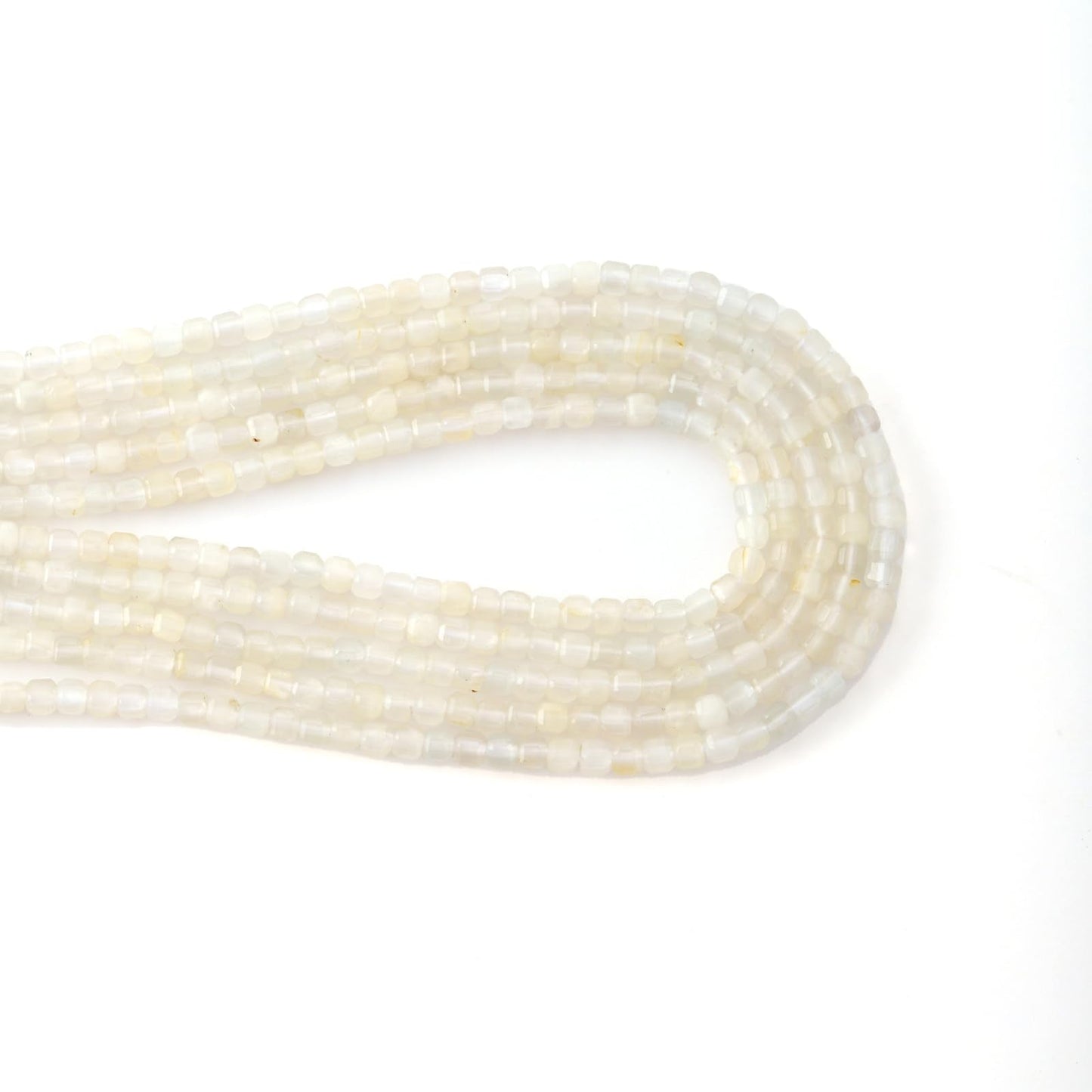 Faceted Natural White Sunstone 2-3mm Cube Square Loose Beads Gemstone Small Loose Beads Healing Crystal Energy Stone for DIY Jewelry Making 15"