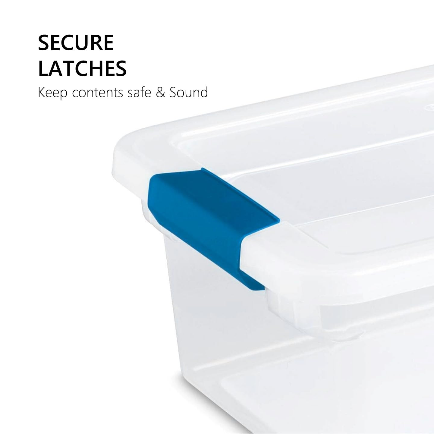 Tribello Clear Plastic Storage Bins with Lids Stackable Storage Bins (15 Quart)