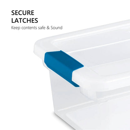 Tribello Clear Plastic Storage Bins with Lids Stackable Storage Bins (15 Quart)