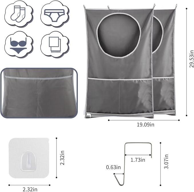Hanging Laundry Hamper, Over The Door Laundry Hamper, Hanging Laundry Bag