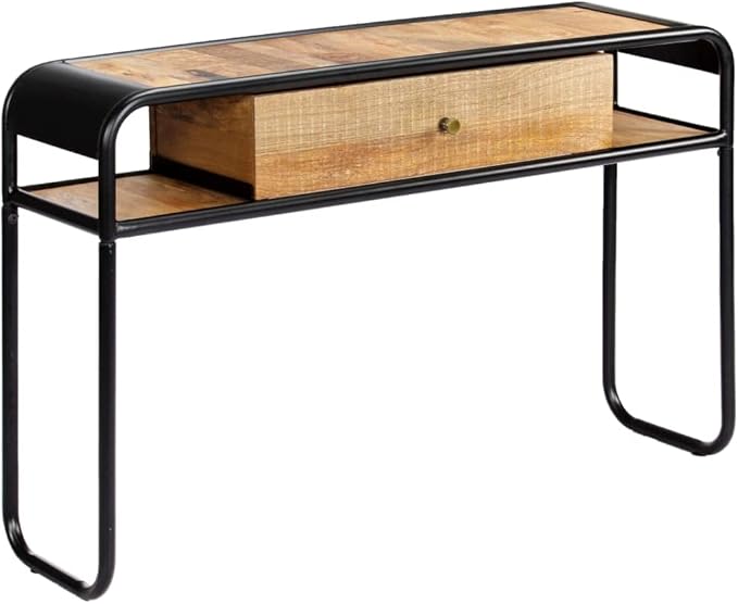Solid Mango Wood Console Table for Living Room, Entry